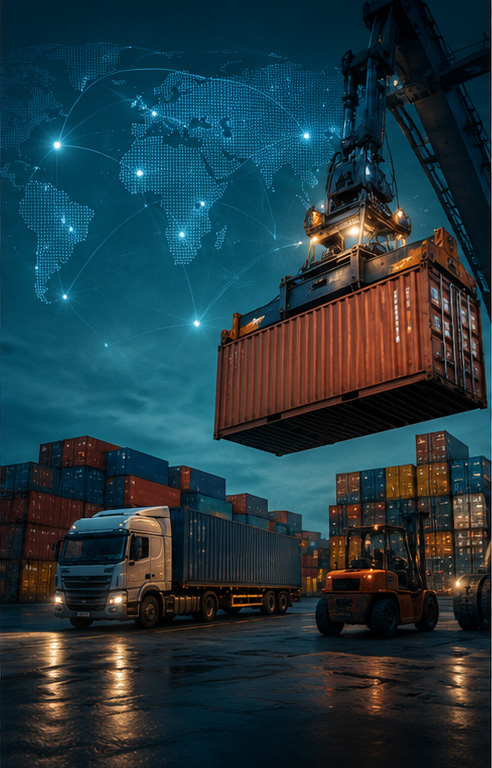 Shipping port representing sourcing products from India