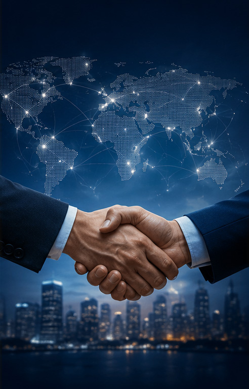 Handshake representing GlobalNexa's local representation for foreign companies